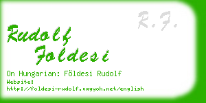 rudolf foldesi business card